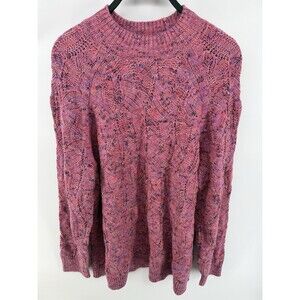 J. Jill Woman's Size XL Cable Knit Cozy Sweater Pink